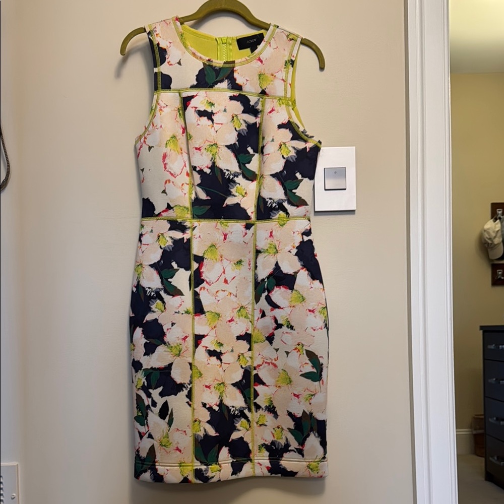 J.Crew Floral Sleeveless Dress - Cream and Pink NWT